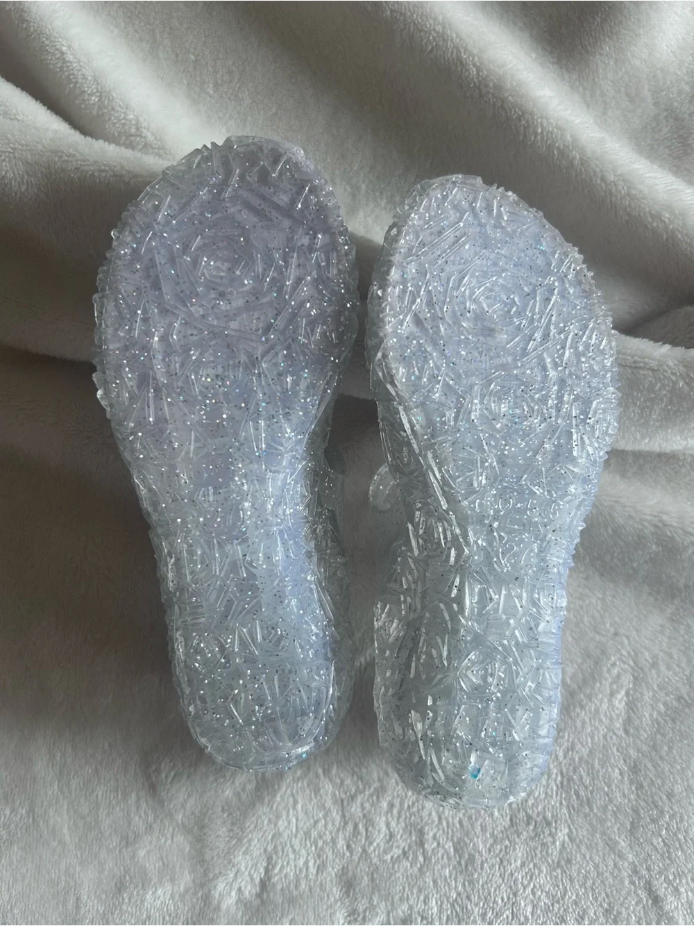 GUGUYeah Clear Glitter Jelly Sandals